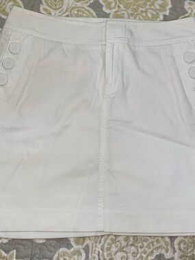 Lilly Pulitzer White Button-Accent Mini Skirt